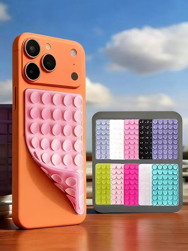 1-4pcs Silicone Adhesive Phone Holder, Non-Slip Silicone Sticky Phone Stand, Phone Case Holder, Hands-Free Phone Accessory, Selfie And Video Shooting Stand, Multi-Functional Phone Accessory, Suitable For All Models